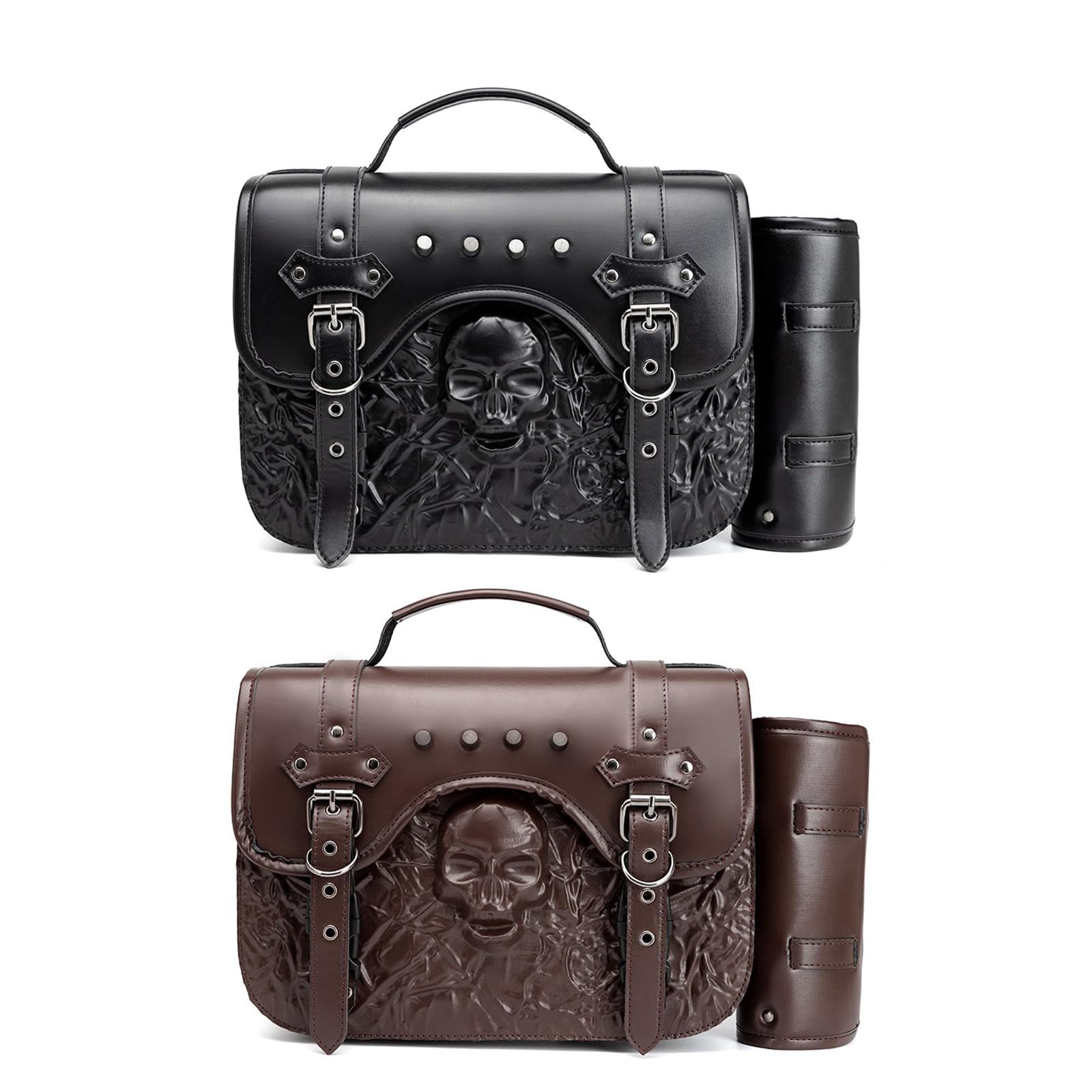 Bolsa trasera, asiento, alforjas, equipaje, multifuncional, piel sintética, cascos, almacenamiento, herramientas, cuero