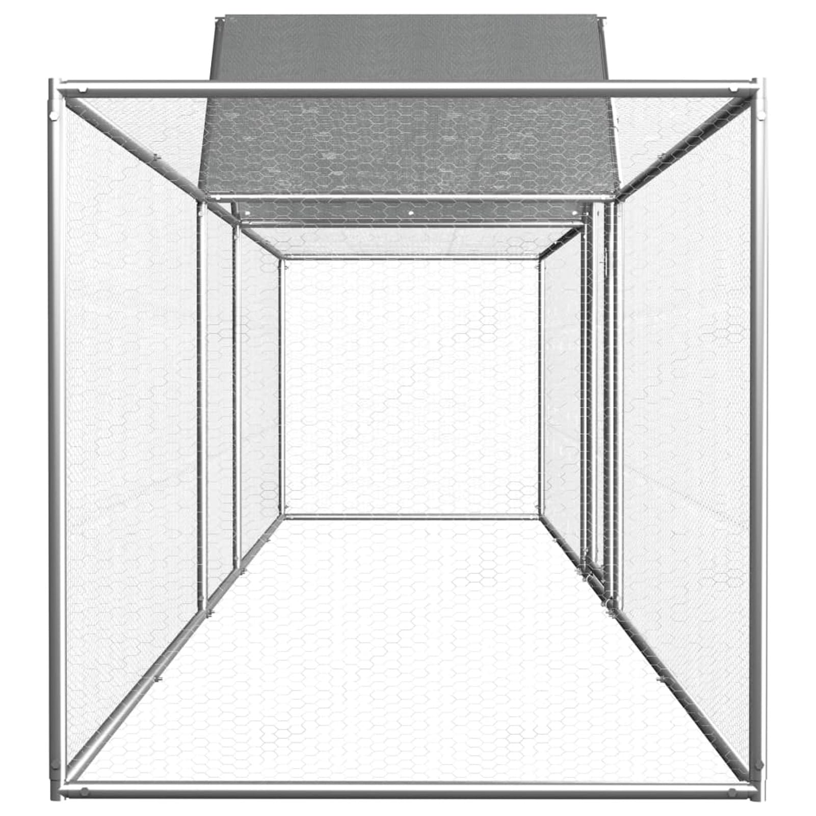 Homgoday Gallinero de acero galvanizado de 5 x 1 x 1,5 m, gallinero y corral, gallinero, jaula de aves de corral para gallinas, patos, conejos, perros, jaula de aves de corral 1477 para animales y