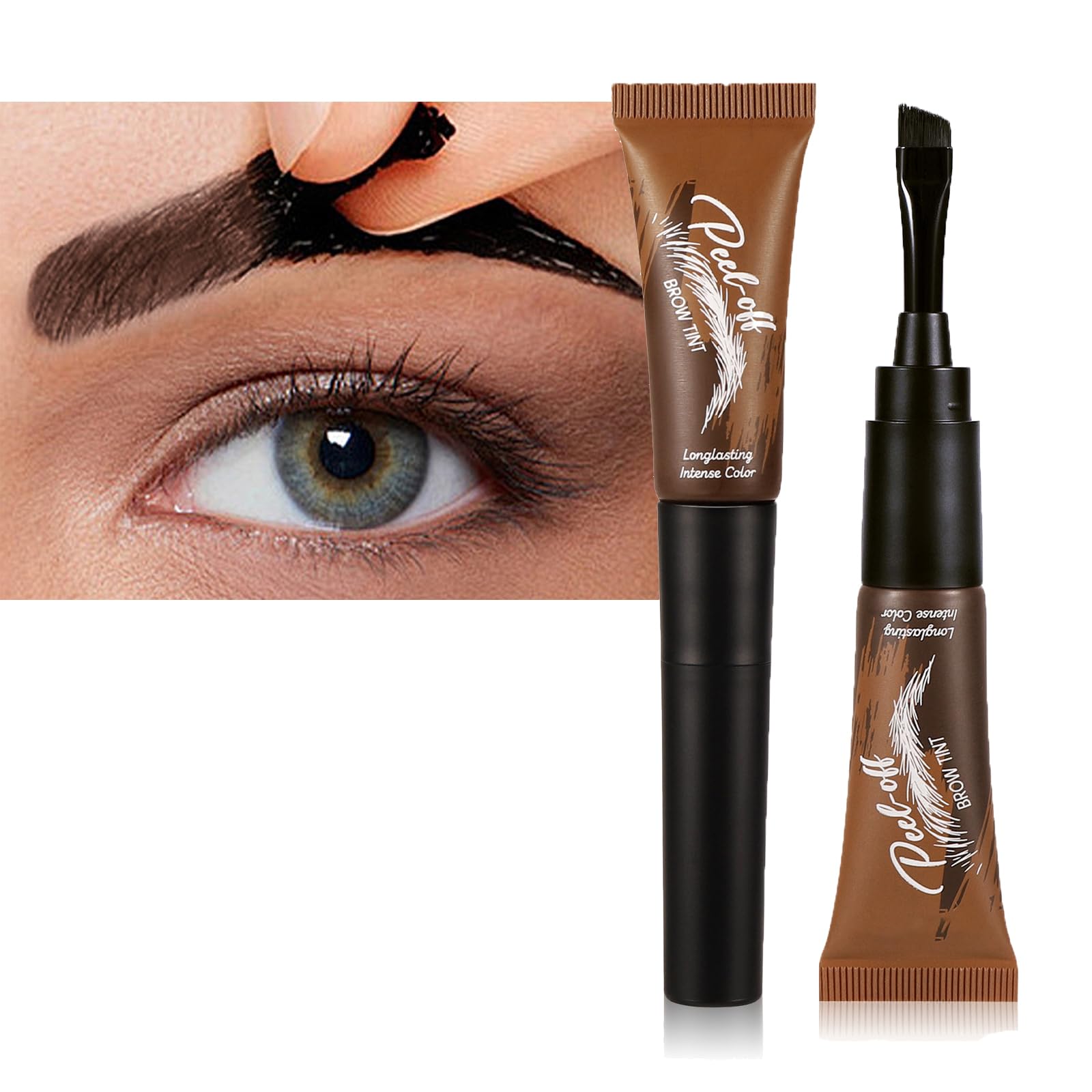 Tattoo Eyebrow Peel Off, Peel Off Eyebrow Gel Tint, Smudge-Proof Semi-Permanent Colour Eye Brow Dye Lasts Up To 3 Days