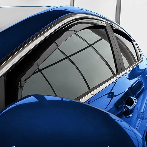 Miniatura 4 de Goodyear Deflectores de ventana inastillables en el canal para Kia Forte 2019-2023, protectores de lluvia, viseras de ventana para automóviles,