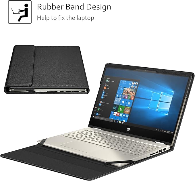 Fintie Funda Tipo Sobre para HP Pavilion x360 14 Pulgadas Negro miniatura 4