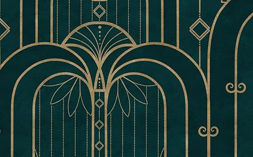 Miniatura 8 de Murwall Art Deco Wallpaper Soft Geometric Wall Mural Modern Fan and Arches Art Wallpaper