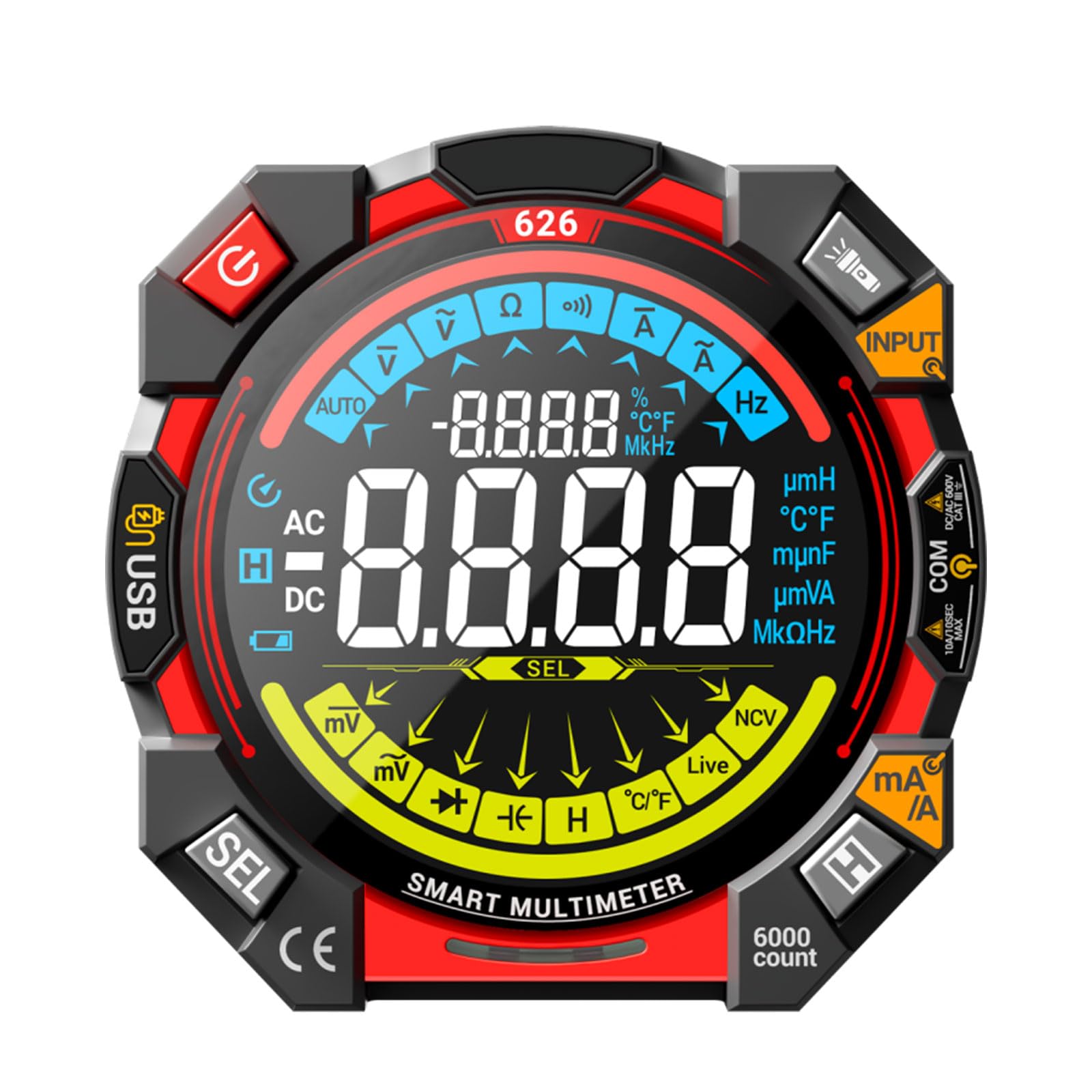 Digital Multimeter Tester Voltmeter Ohmmeter Auto Ranging for Current Resistance Continuity Multimeter Tester Automotive