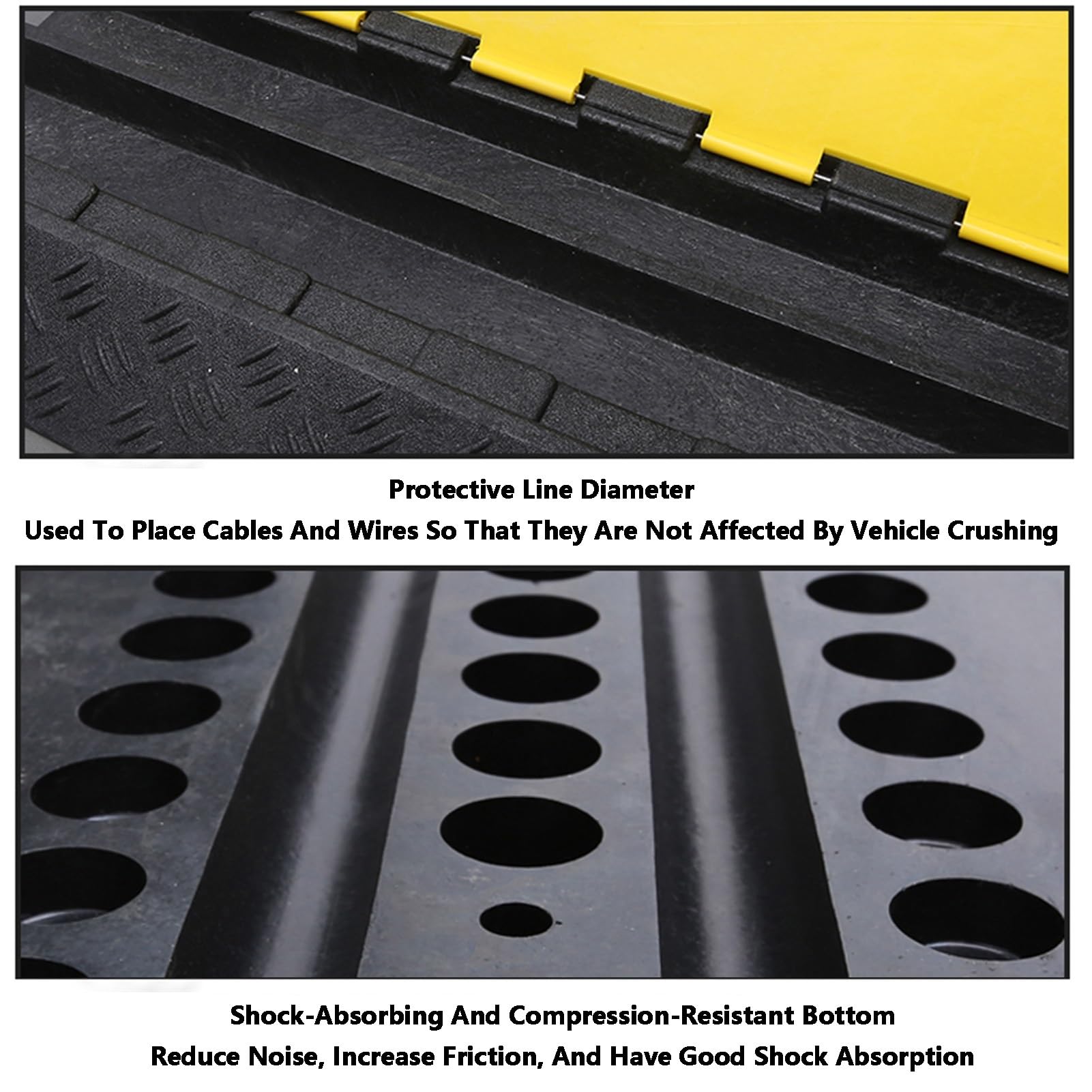 Heavy Duty Speed Bumps per vialetto, parcheggio, strada, protezione cavi in gomma, 100 x 35 x 6,5 cm
