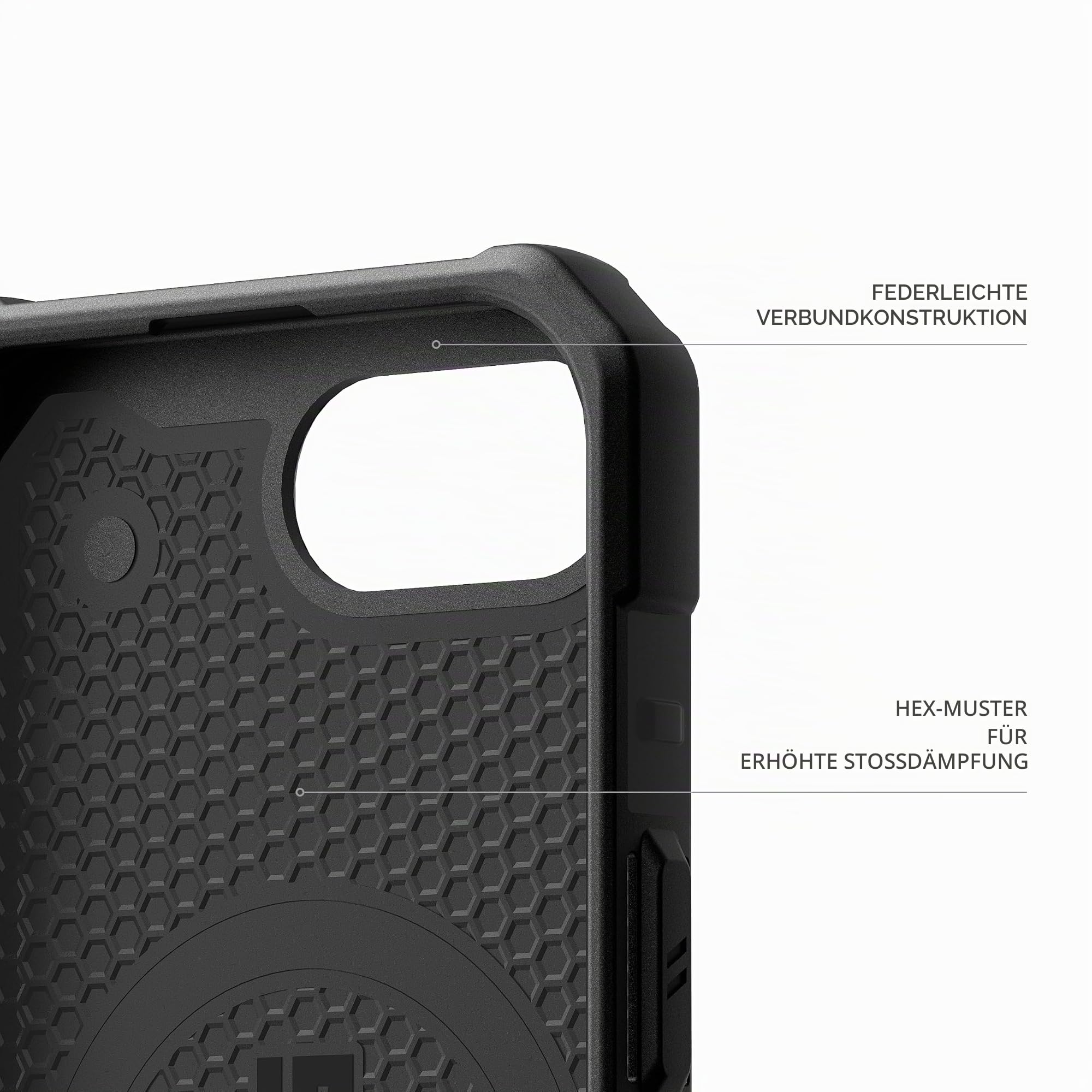 URBAN ARMOR GEAR Pathfinder MS Hülle für iPhone 16e/17e | Passgenau | 5,4m Fallschutz| Magnetmodul | Erhöhte Ränder | Alle Ports erreichbar | Wabenstruktur für extra Stabilität