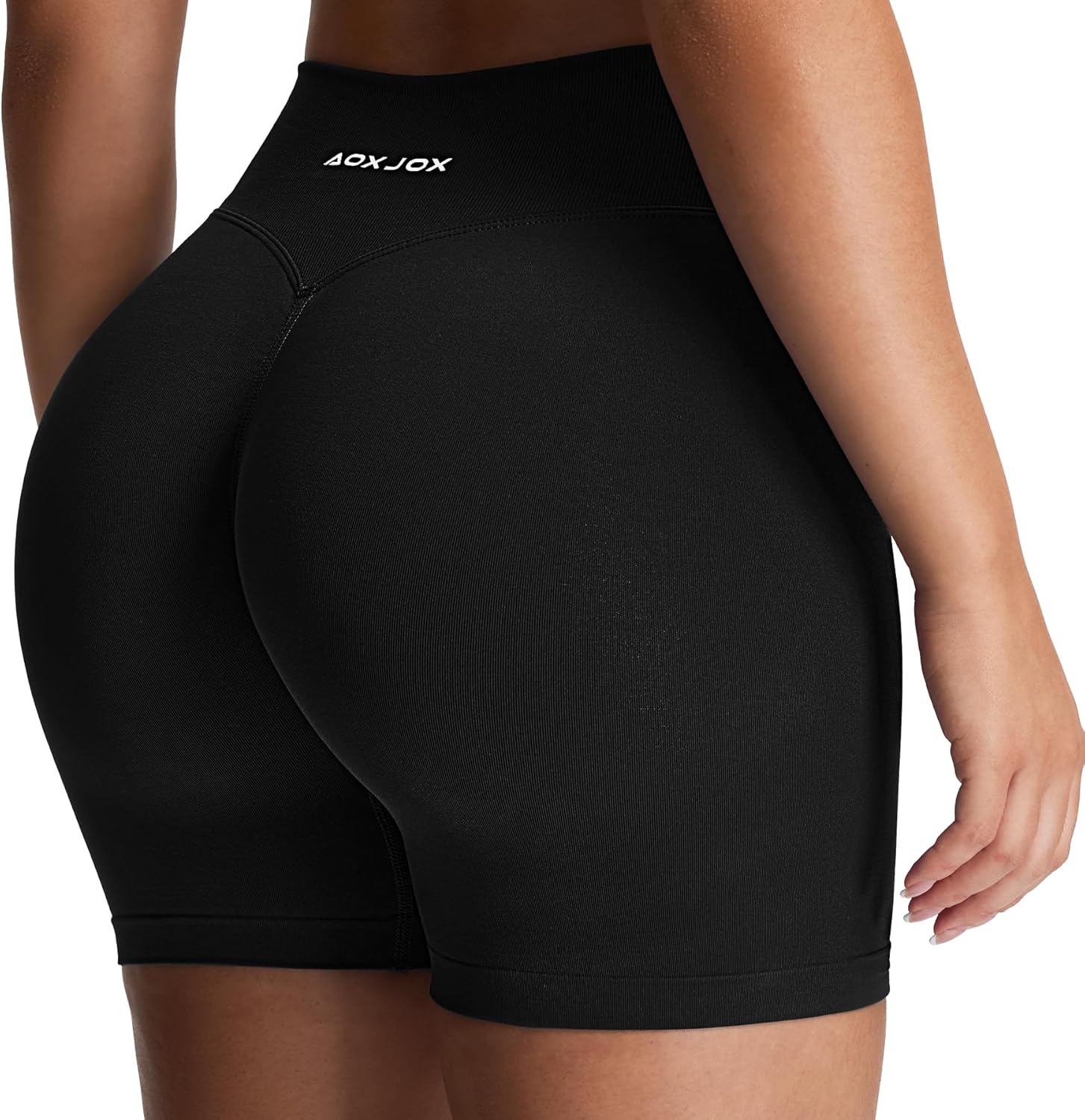 Aoxjox Refine Seamless Workout Biker Shorts for Women Low Waisted Hidden Scrunch Athletic Running Yoga Short 5" - Image 3