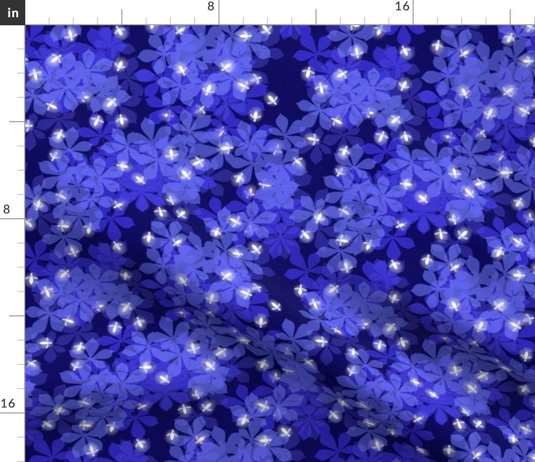 Spoonflower Fabric - Fireflies Leaves Nature Bugs Lights Insects Lightning Bug Printed on Upholstery Velvet Fabric Fat Quarter - Upholstery Home Decor Bottomweight Apparel