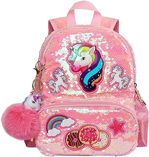 LSSAGOON Unicorn Sequins Backpack for Girls,Toddler Kids Schoolbag,Bookbag for Kindergarten Elementary,Gift for Birthday Xmas.