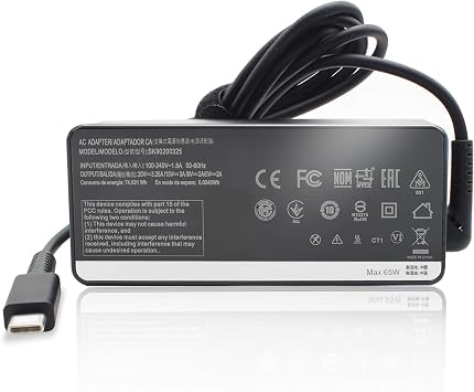 65W USB Type C AC Adapter Laptop Charger for Thinkpad T480 T480S T490 T490S T495 T580 E580 E585 E590 E595 E480 E490 P52S P53S X280 X390 L380 L390 L480 L490 Power Supply Cord