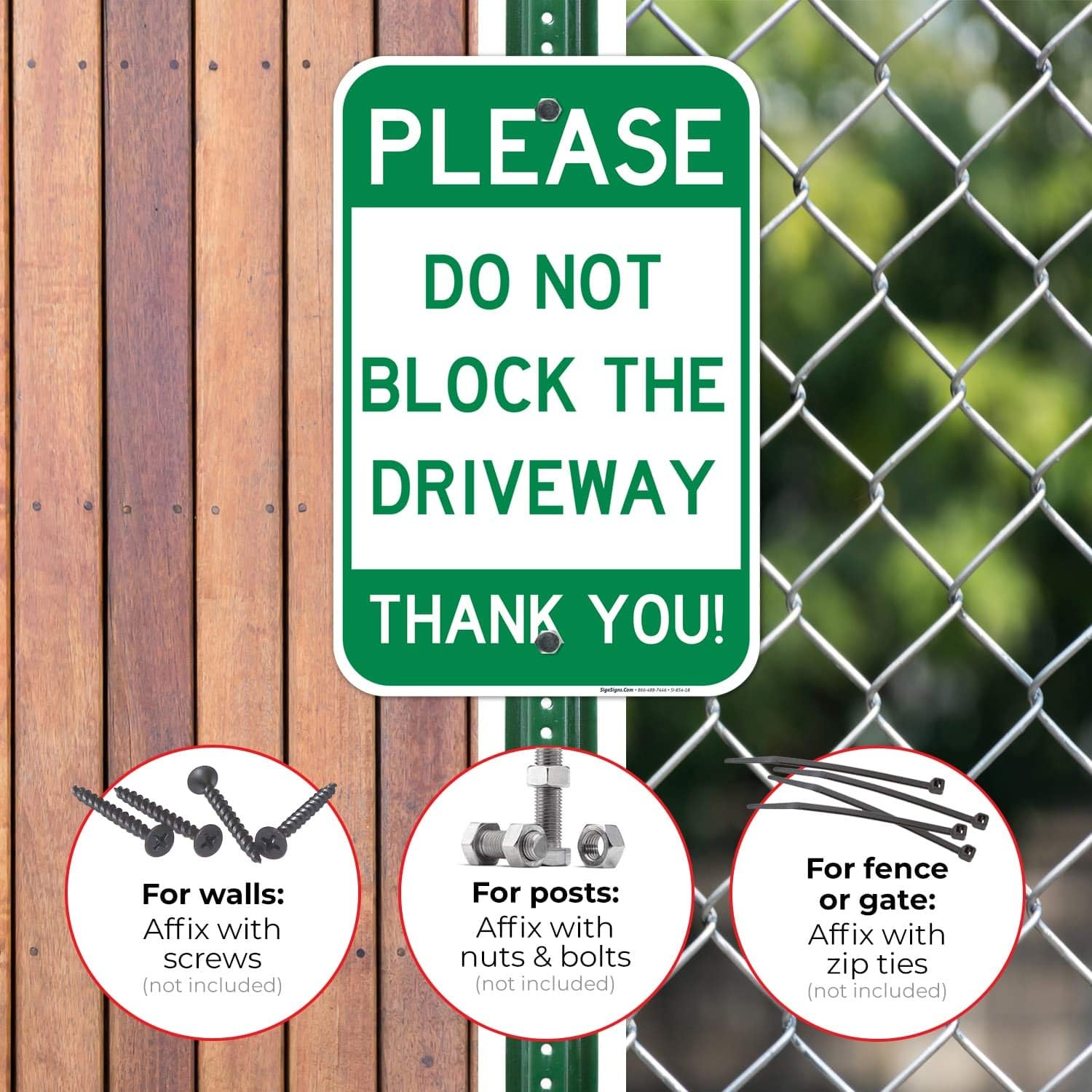 Do Not Block Driveway Sign, No Parking Sign, 12x18 Inches, Rust Free .063 Aluminum, Fade Resistant, Made in USA