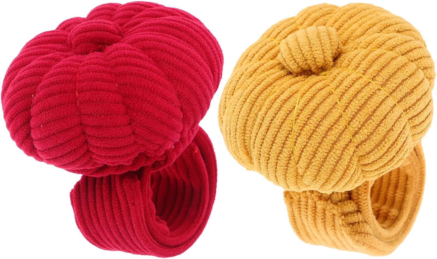 Gatuida Wristband Pin Cushion and Needle Wrist Holder 2pcs Pumpkin Shape Dressmaker Sewing Pincushions Red and Dark Yellow for Needlework Knitting Crochet