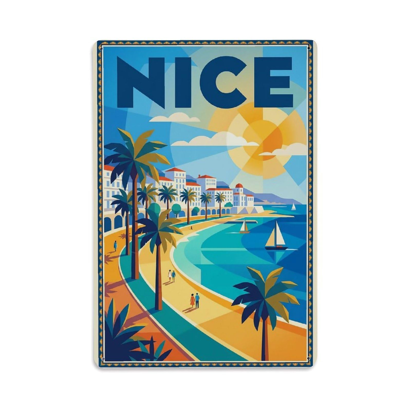 France Nice Travel Retro Metal Tin Sign