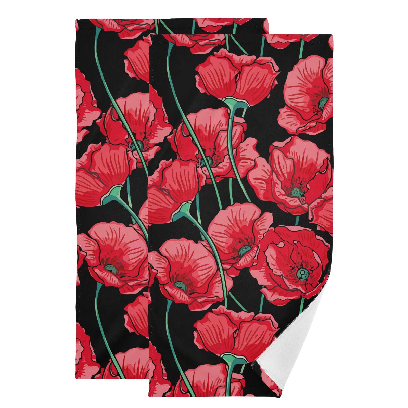 Set Di 2 Asciugamani Decorativi A Forma Di Rosa Per Bagno, Morbidi E Assorbenti 35,5x71cm - 2