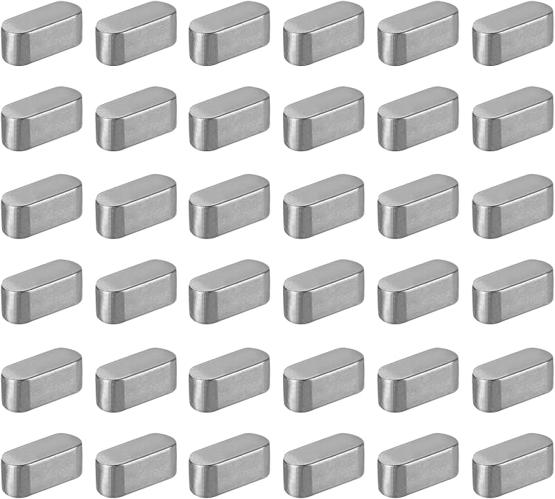 Chaveta paralela de ponta arredondada MECCANIXITY 10 x 5 x 5 mm em aço carbono – Pacote com 30 unidades