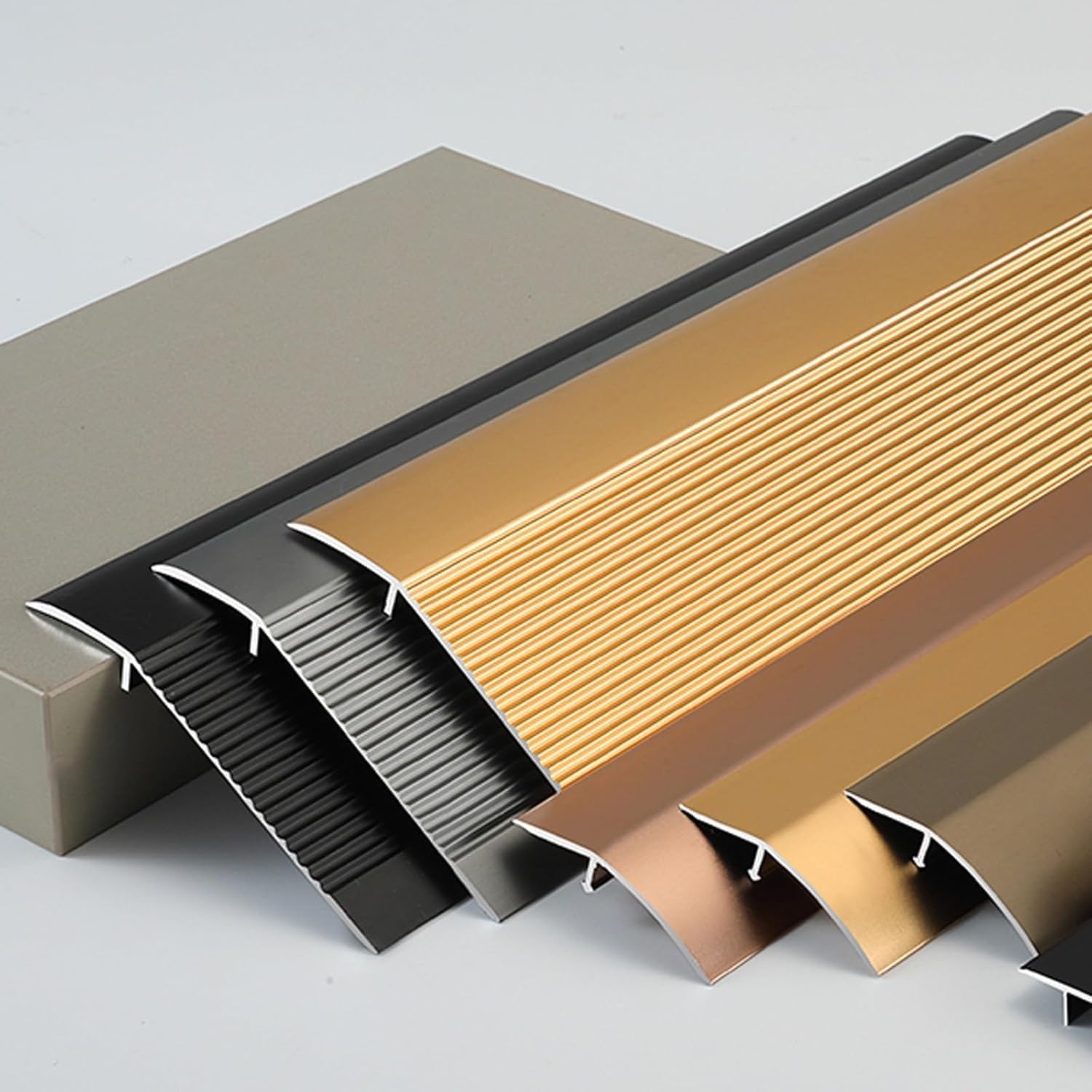 Threshold Transition Strips, Aluminum Door Threshold Transition Strip, 10cm Wide Threshold Bar, Wood to Tile Floor Transition Strip, Floor Joining Strip-Gray