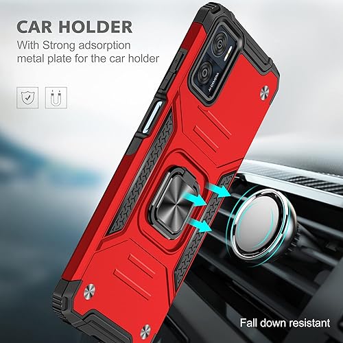 Miniatura 9 de Asuwish Funda de teléfono para Motorola Moto E22E22i 4G con protector de pantalla de vidrio templado y soporte de anillo delgado híbrido protector