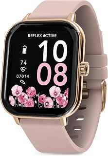 Reflex Active Nexus 4,65 cm smartklocka för kvinnor med ring/svarssamtal, sömnskärm, sportlägen GPS-anslutning, musikkontroll och rosa silikonrem för iOS Android