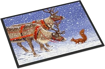 Caroline'S Treasures Reindeer & Squirrel Floor Mat - Thumbnail 3