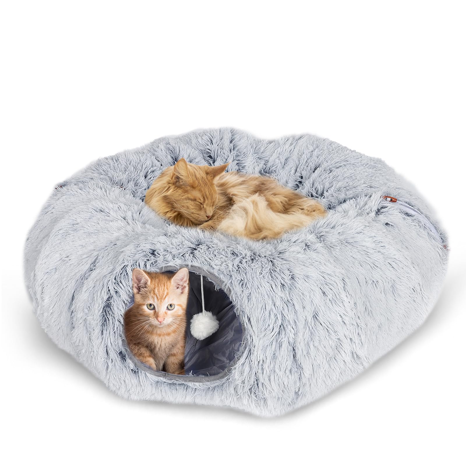 Tunnel pliable pour chat parfait pour le salon et lit nid lavable en peluche