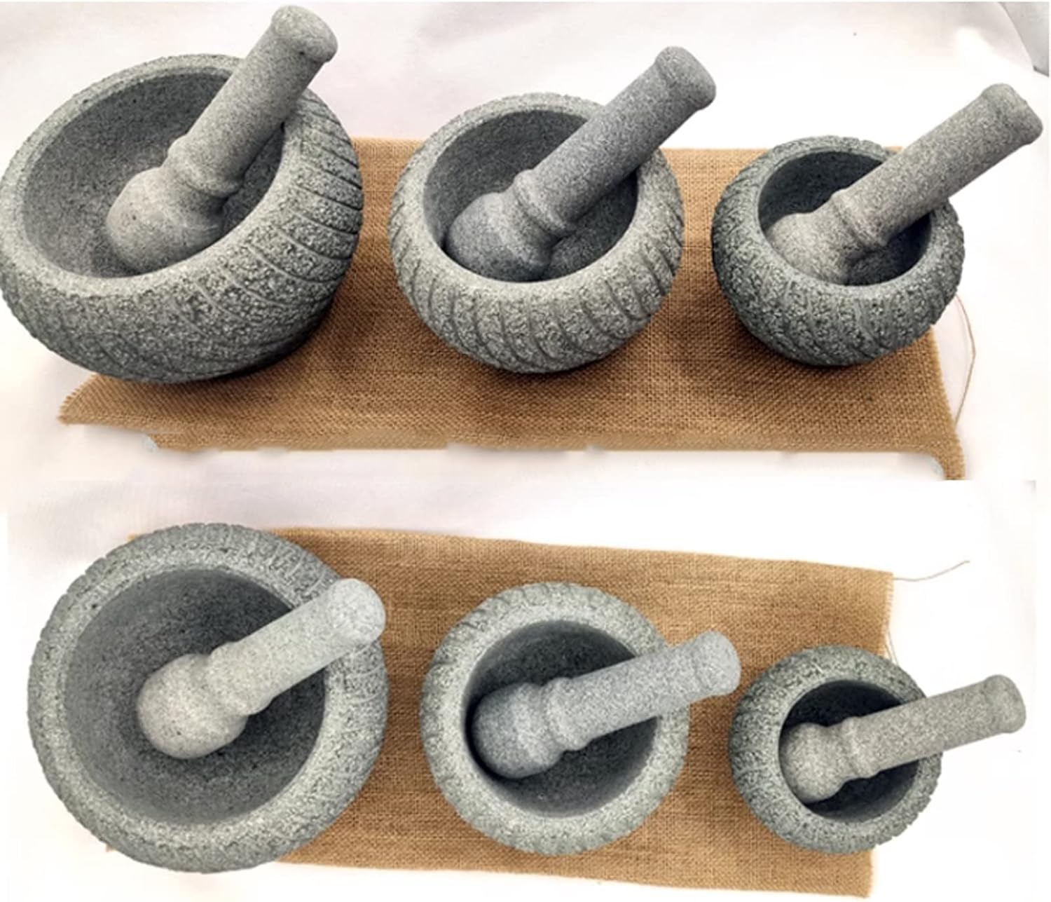 Sets Pestle and Mortar Set Unpolished Heavy Granite Mortar and Pestels Enhanced Per