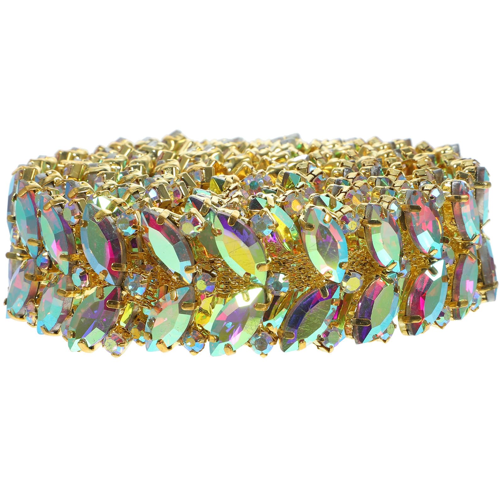 Cadena de zapatos de cristal dorado de aleación para proyectos DIY y accesorios de novia
