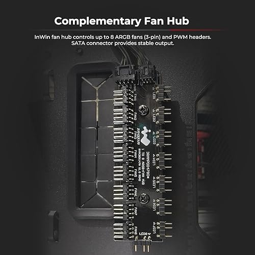 Miniatura 3 de InWin ModFree Deluxe, E-ATX, carcasa de torre completa, alto flujo de aire, soporte de ventilador de 4.724 in o 140 y hasta 16.535 in AIO, diseño