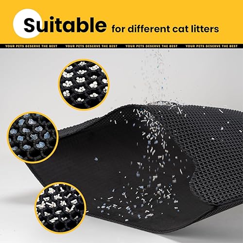 Miniatura 2 de Cat Litter Mat Litter Trapping Mat,Premium Double Layer Waterproof Kitty Litter Mat,Honeycomb Design for Scatter Control,Easy to Clean Cat Mats for