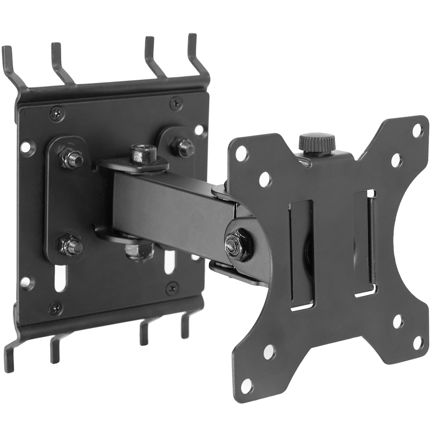 VIVO Articulating Single Monitor Pegboard Mount with Arm Fits Screens up to 32 inches and Peg Boards up