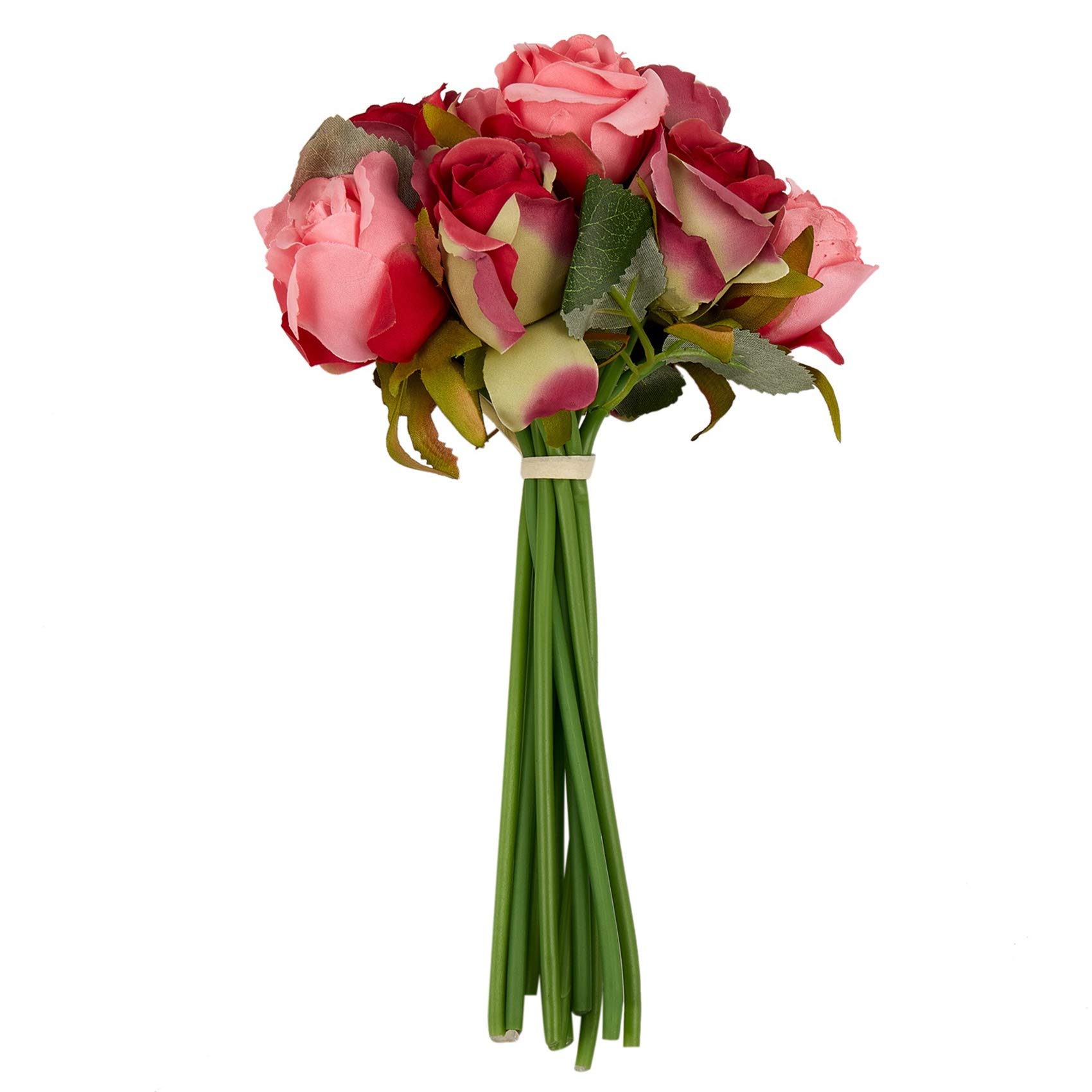 CTRLZS 12pcs/lots Artificial Rose Flowers Wedding bouquet Thai Royal Rose Silk flowers Home Decoration Wedding Party Decor（rose Red）