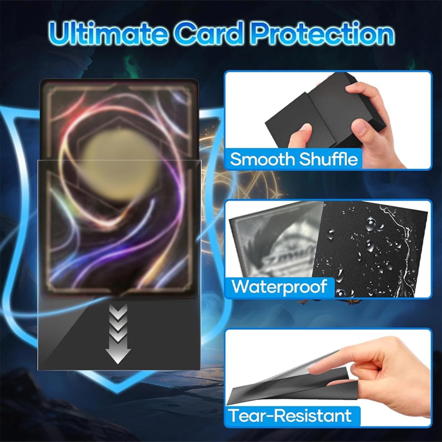 300CT MTG Card Sleeves for Trading Cards, 3 Colors Soft Standard Size Matte Sleeves - Compatible with Square Enix TCG, Arkham Horror, Final Fantasy, Lorcana Card Protectors Deck Sleeves (3Colors)