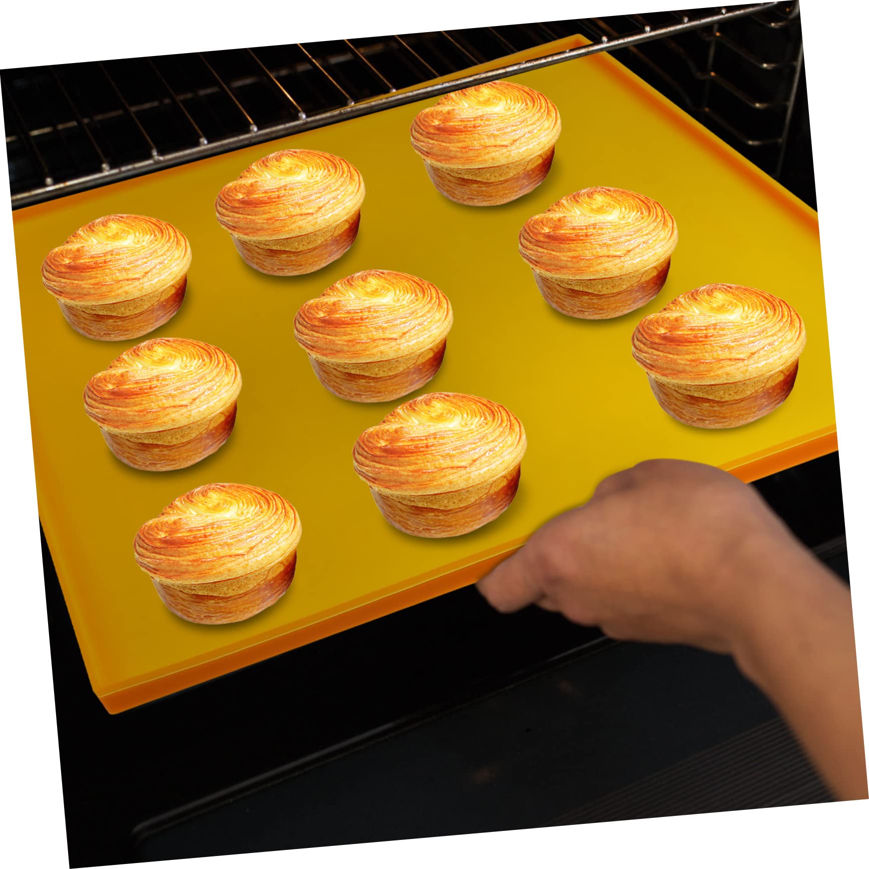 Almohadillas de Silicona para Bandejas Reutilizables con Espátula y Bordes Elevados para Hornear en Horno y Microondas