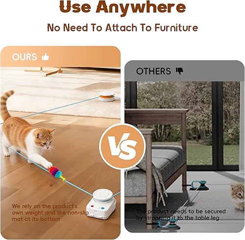 Miniatura 3 de Interactive Cat Toy for Indoor Cats – Automatic Moving & Enrichment Toy for Indoor Cats/Kitten, Auto/Manual Control Cat Treadmill for Exercise &