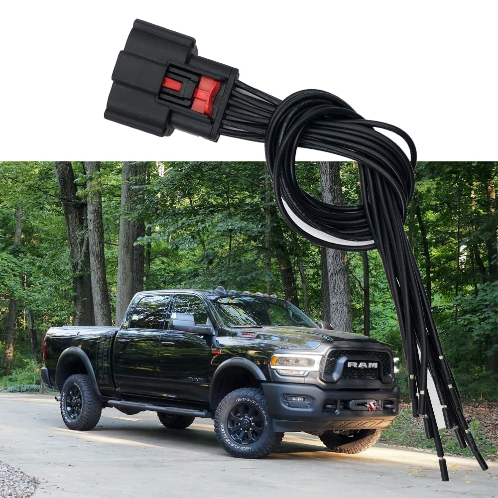Harness Repair Connector Plug Pigtail Compatible with Dodge Ram 2500 3500 2019 2020 Headlight LED 68364272aa