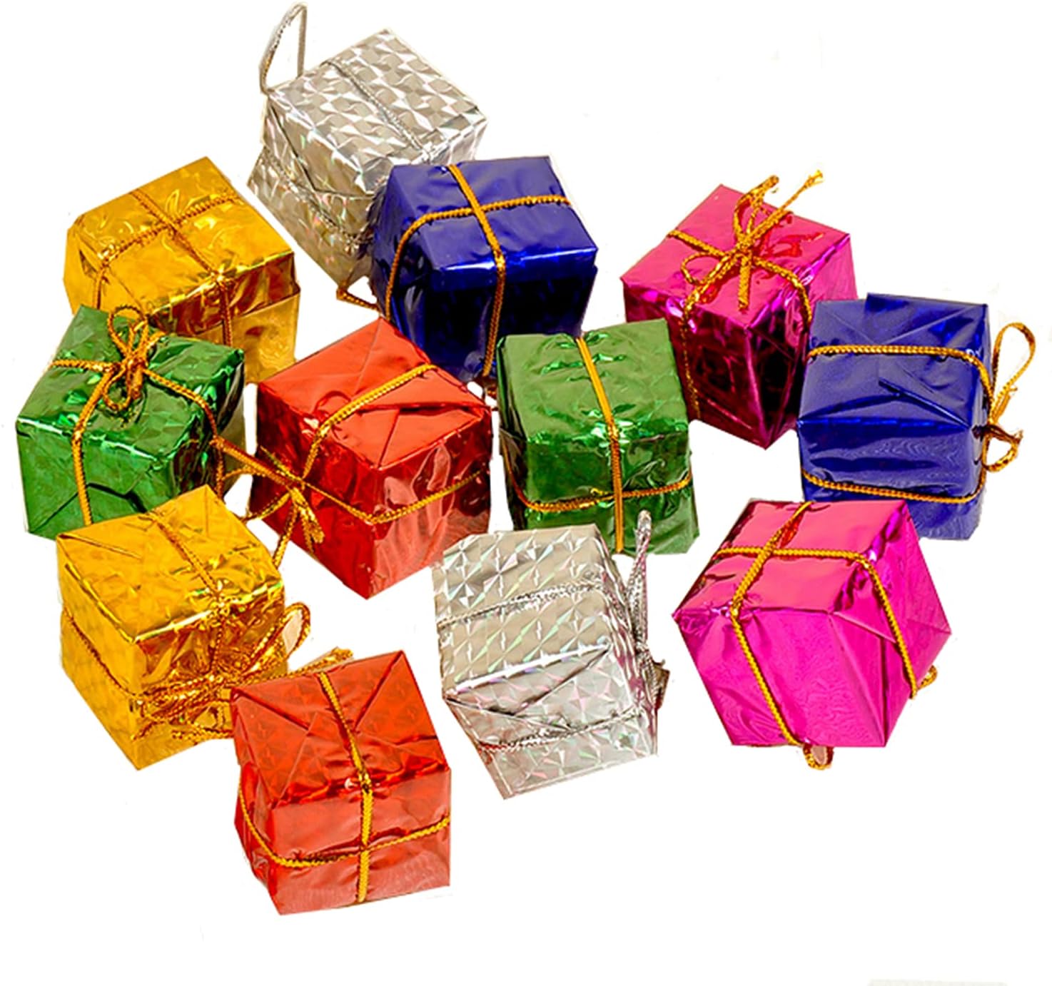 Shiny Mini Christmas Tree Ornaments, 24-Piece Set