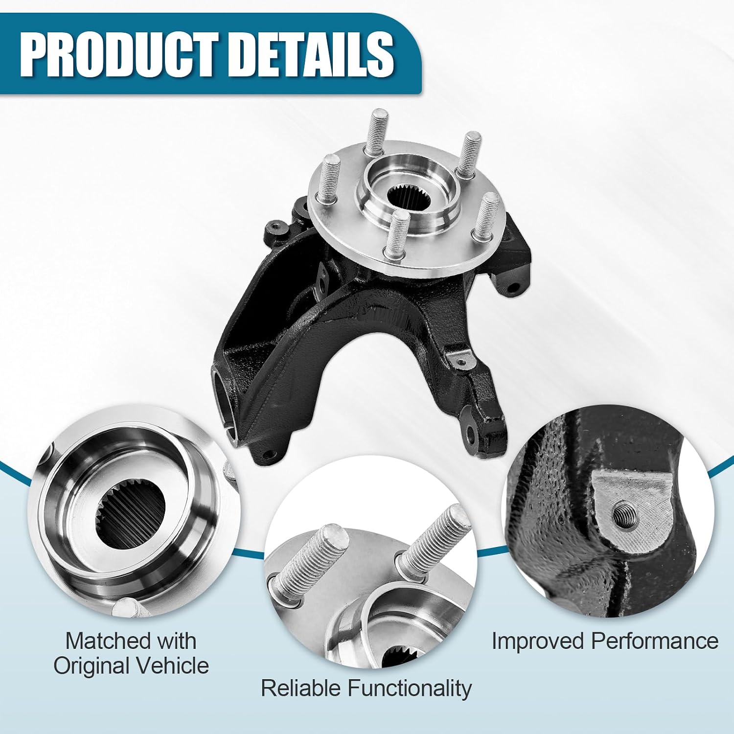 BBM2-33-021C 686-380 Front Passenger Side Steering Knuckle compatible with Mazda 3 2010-2013 RH Front Right Side Steering Knuckle Replace# BBM233021C BBM2-33-021 BBM233021