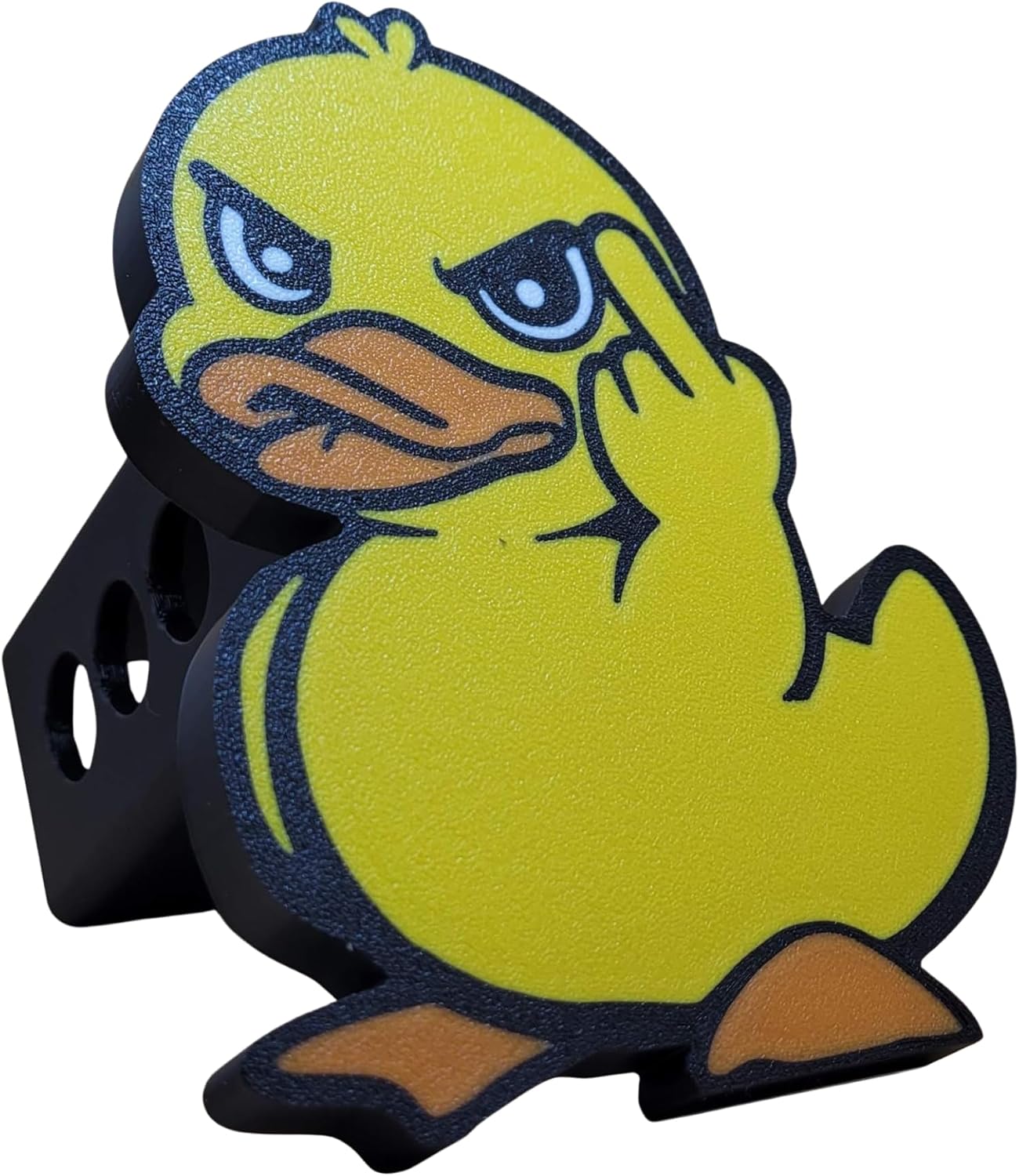 3D Printed Duck Middle Finger Trailer Hitch Cover, Yellow and Orange Angry Duck Design, 2 Inch Receiver Compatible, 5.5 x 4.9 x 4.4 Inches