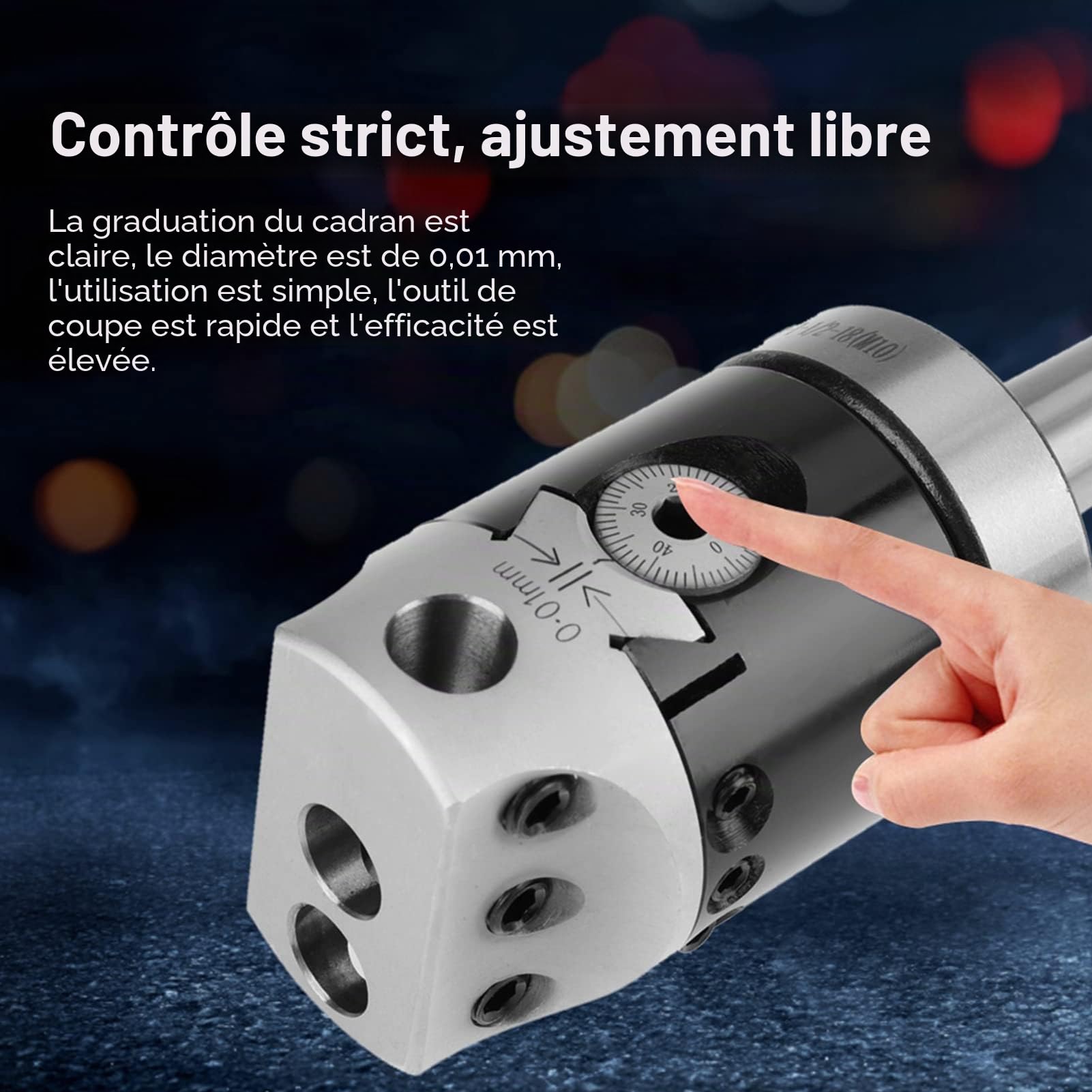 Lot de 12 Têtes D'alésage en Carbure de Tungstène Barres D'alésage MT2 à M10 F1 à 12 Tête D'alésage 50 Mm avec 9 Barres D'alésage 12 Mm Accessoires de Fraiseuse