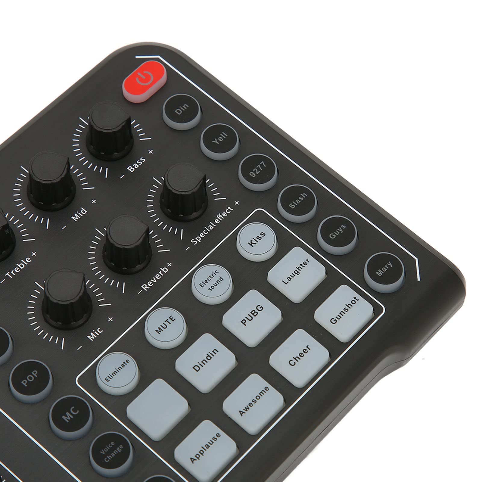 Goshyda Live-Soundkarte, Multifunktionaler Tragbarer Audio-Mixer, DJ-Sound-Mischpult mit Rauschunterdrückung, Voice-Changer-Sound-Mixer-Board, für Live-Streaming, PC, Aufnahmestudio und Spiele