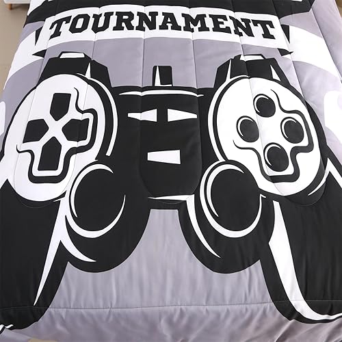Miniatura 4 de ENCOFT Juego de edredón de videojuegos para niños, juego de ropa de cama de control de videojuegos para niños, juego de ropa de cama de 3 piezas de
