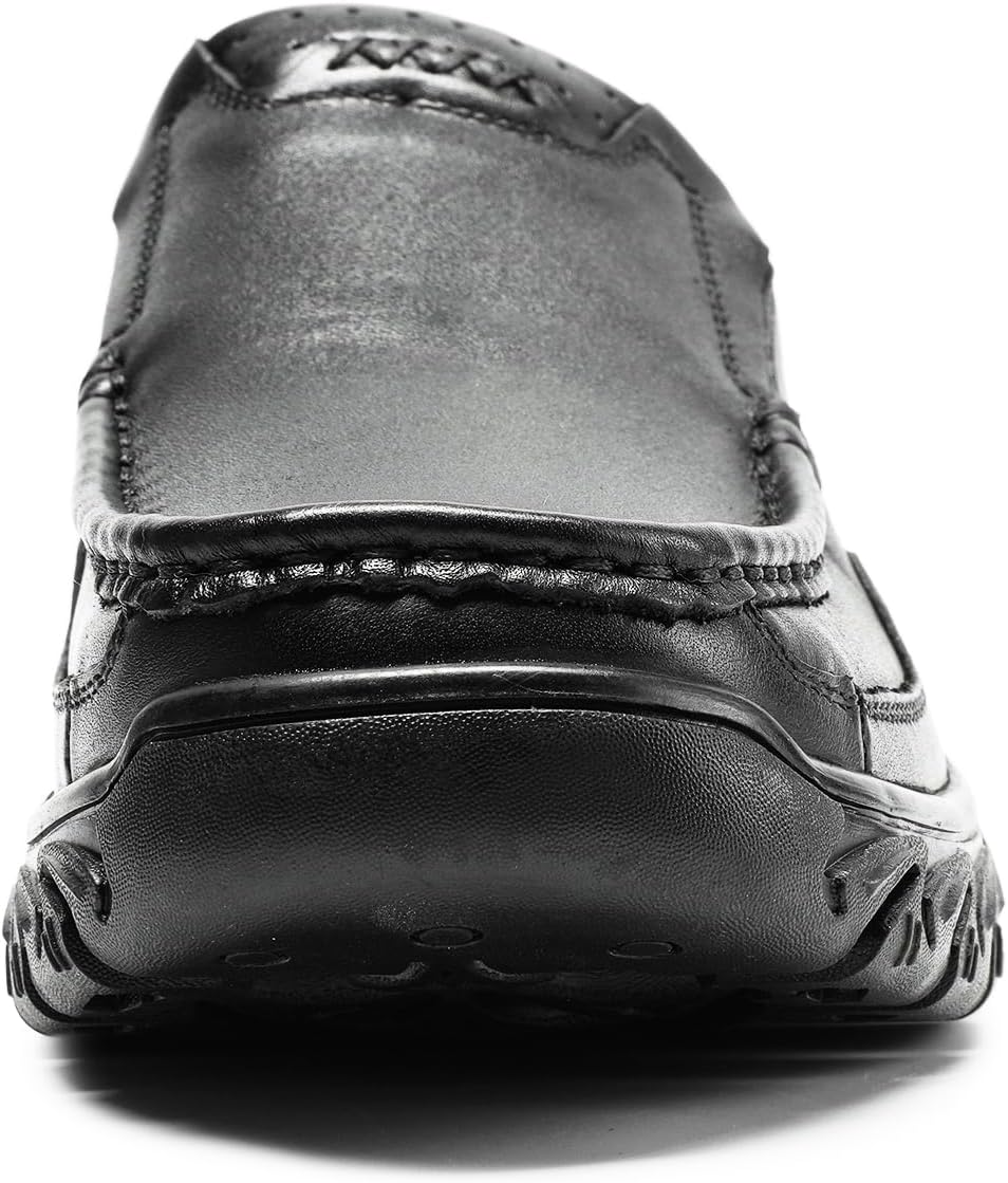 Men's Slip On Casual Loafers Classic Outdoor Leather Walking Hiking Dress Shoes Com... - Image 2