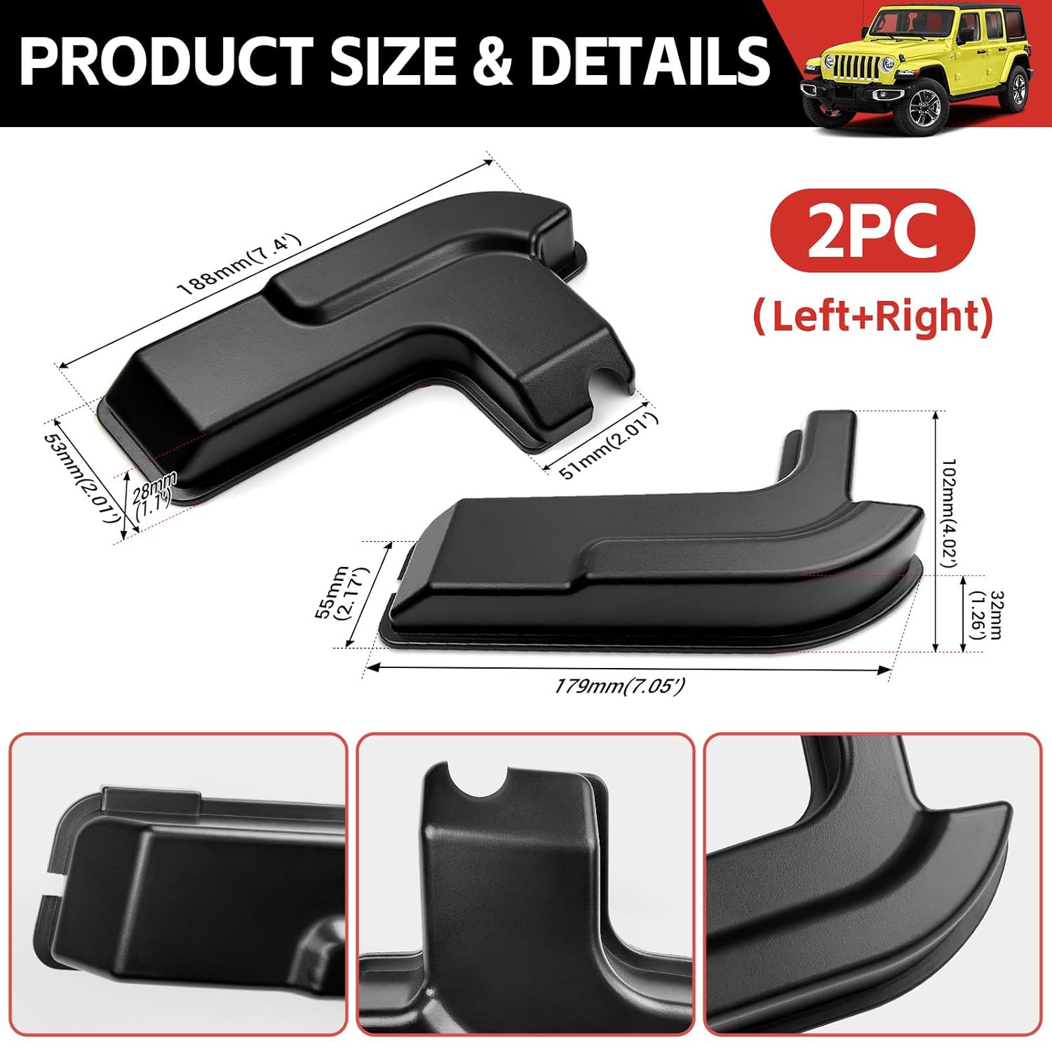 Rear Defogger Cable Cover Fit for 2018-2024 Jeep Wrangler JL JLU 4XE Accessories, Conceals Rear Window Defroster Cables for Jeep Wrangler JL 2018-2024