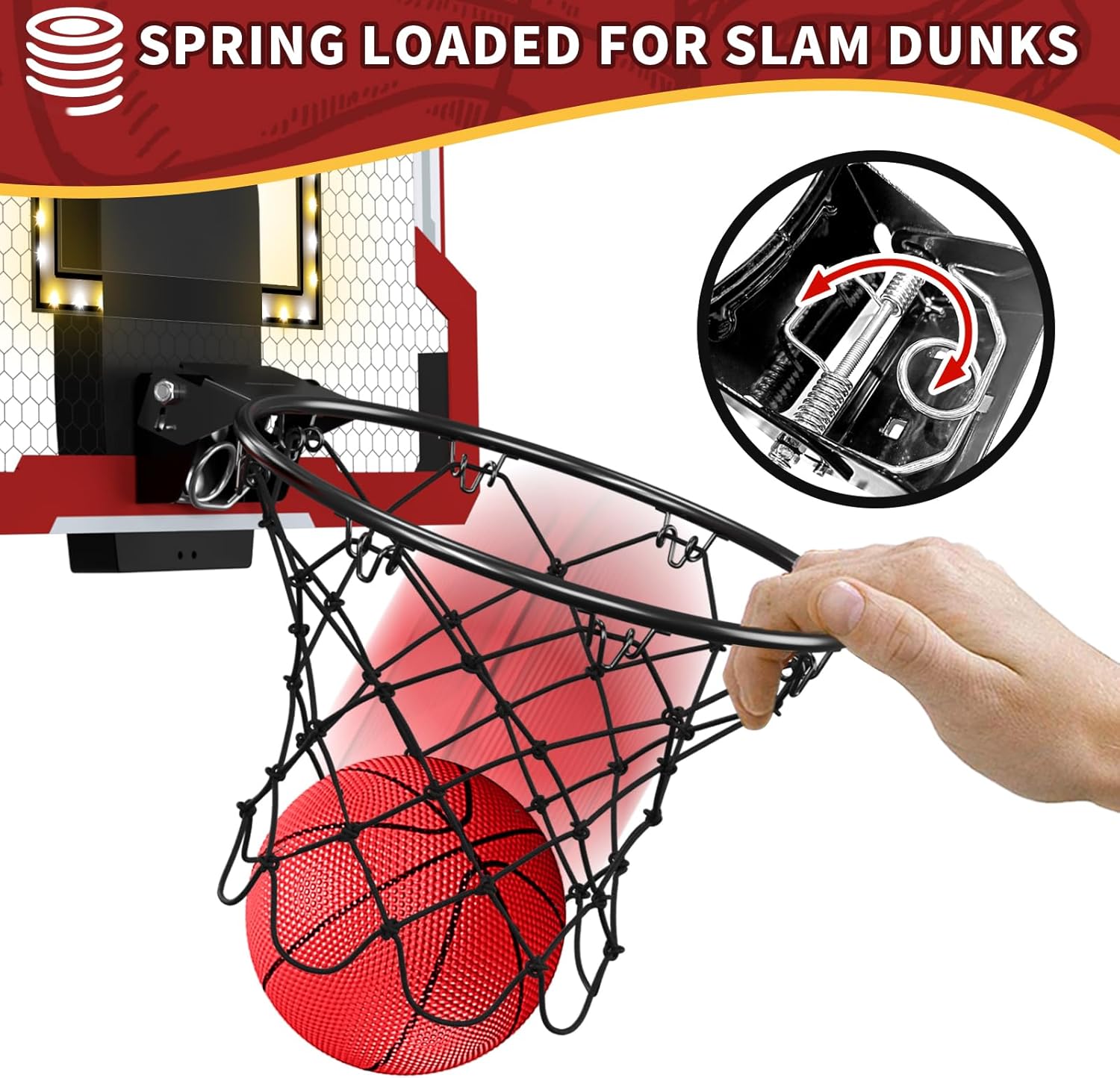 Over The Door Basketball Hoop, Basketball Toys Gifts Ideas for Man Kids Teens Boys Girls
