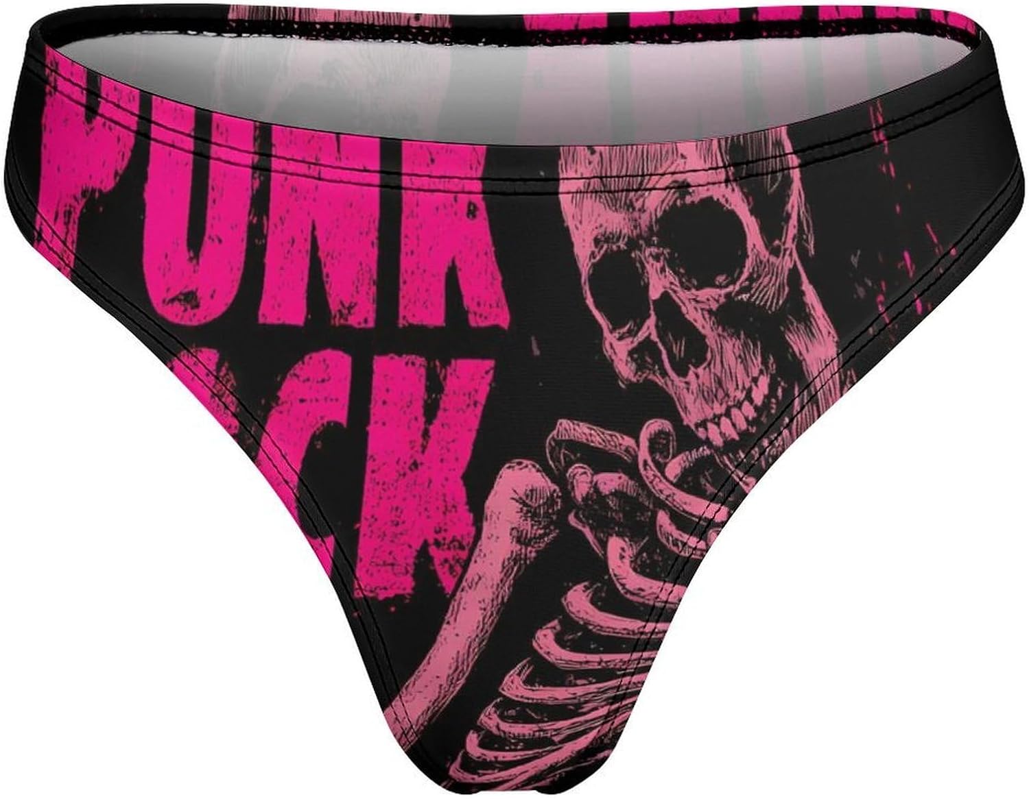 Punk Rock Skull Pop Breathable Thong Underwear Women Soft XX-Large (xx_l)