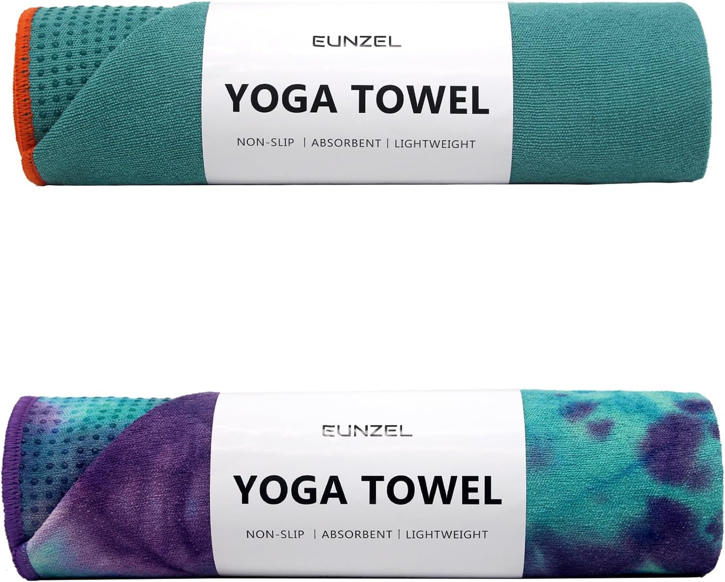 Yoga Towel Dark Cyan/Orange | Yoga Towel Green & Purple/Purple (Bundle)
