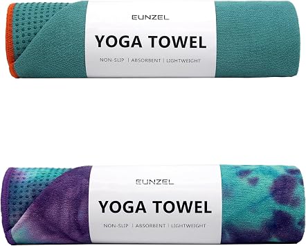 Yoga Towel Dark Cyan/Orange | Yoga Towel Green & Purple/Purple Bundle