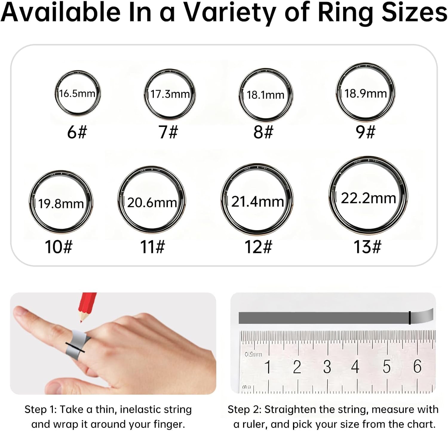 Smart Ring for Women & Men, Fitness Tracker Ring with Heart Rate Monitor, HRV, Sleep Tracking, No Subscription Fee, 10ATM Waterproof Activity Ring for iPhone & Android (Gold, 9#)