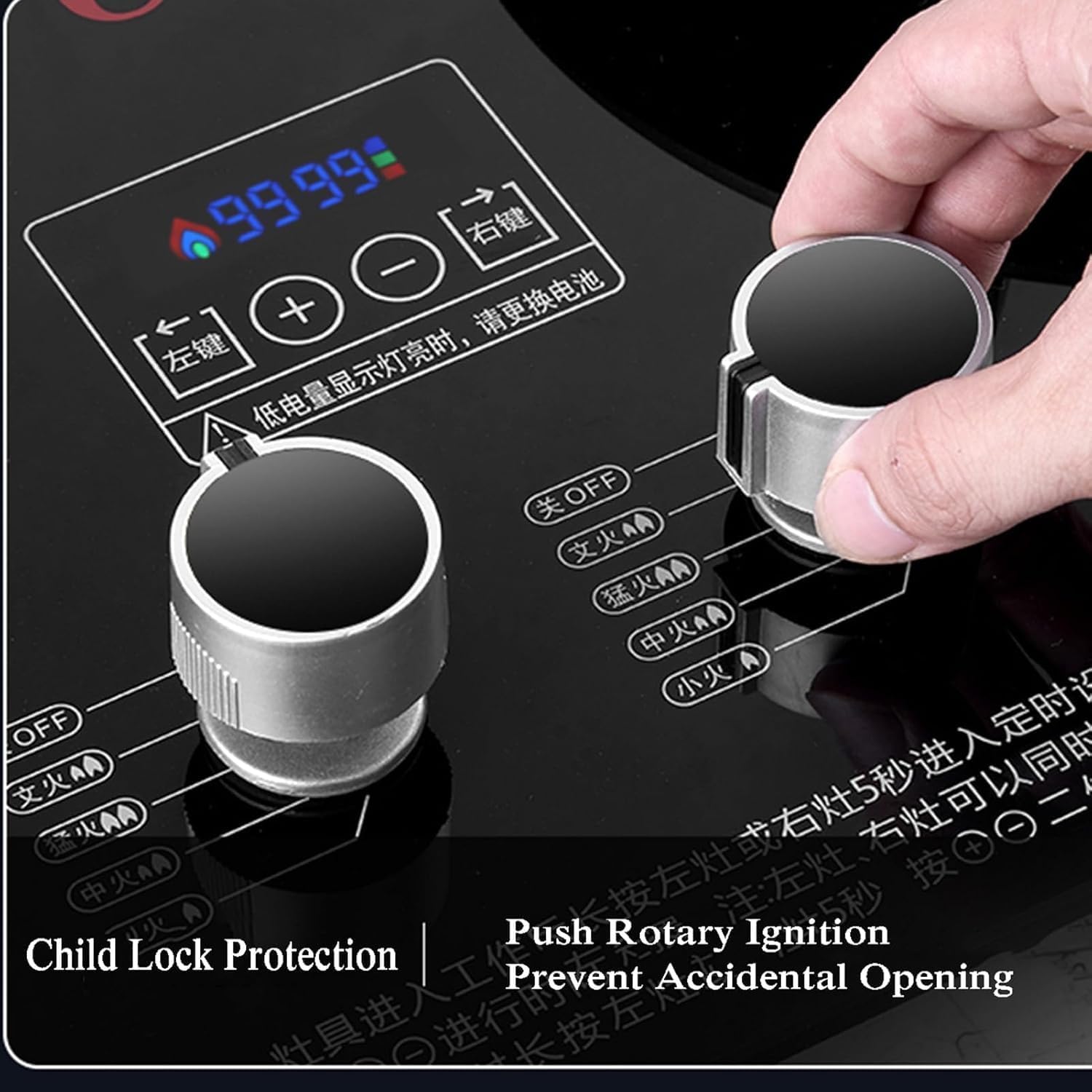 Gas Cooktop,NG/LPG,Tempered Glass Panel,Desktop/Embedded Gas Hob,for Caravan Home Camping Catering,with Turn Off the Fire Regularly(Ng)