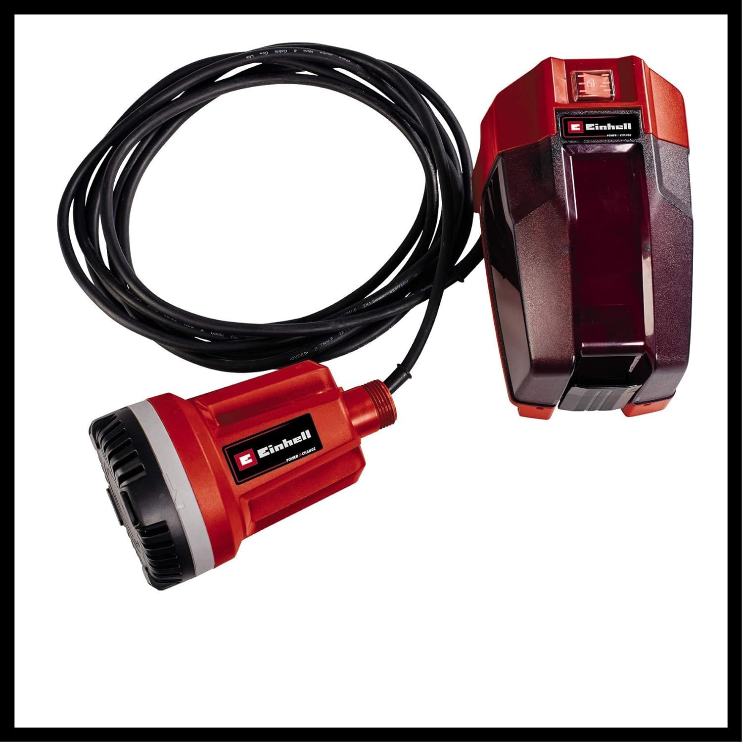Einhell Pompe d’évacuation pour eaux claires sans fil GE-PP 18 RB Li-Solo Power X-Change (18 V, max. 2 bar, débit max. 3000 L/h, boîtier de batterie flexible) Livré sans Batterie ni Chargeur