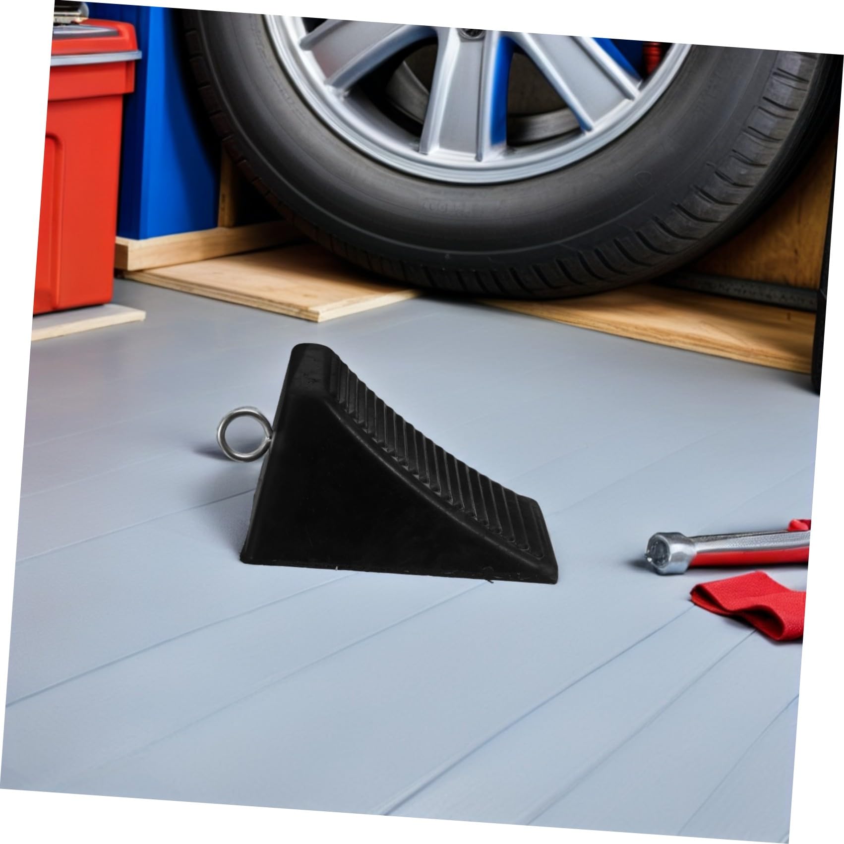 IMIKEYA 2stücke Gummi-parkstopper für Garage Reifenkeile mit Antirutschmatte zum Sicheren Halten von Autos Gummireifenkeile als Radstopper für Anhänger und Fahrzeuge