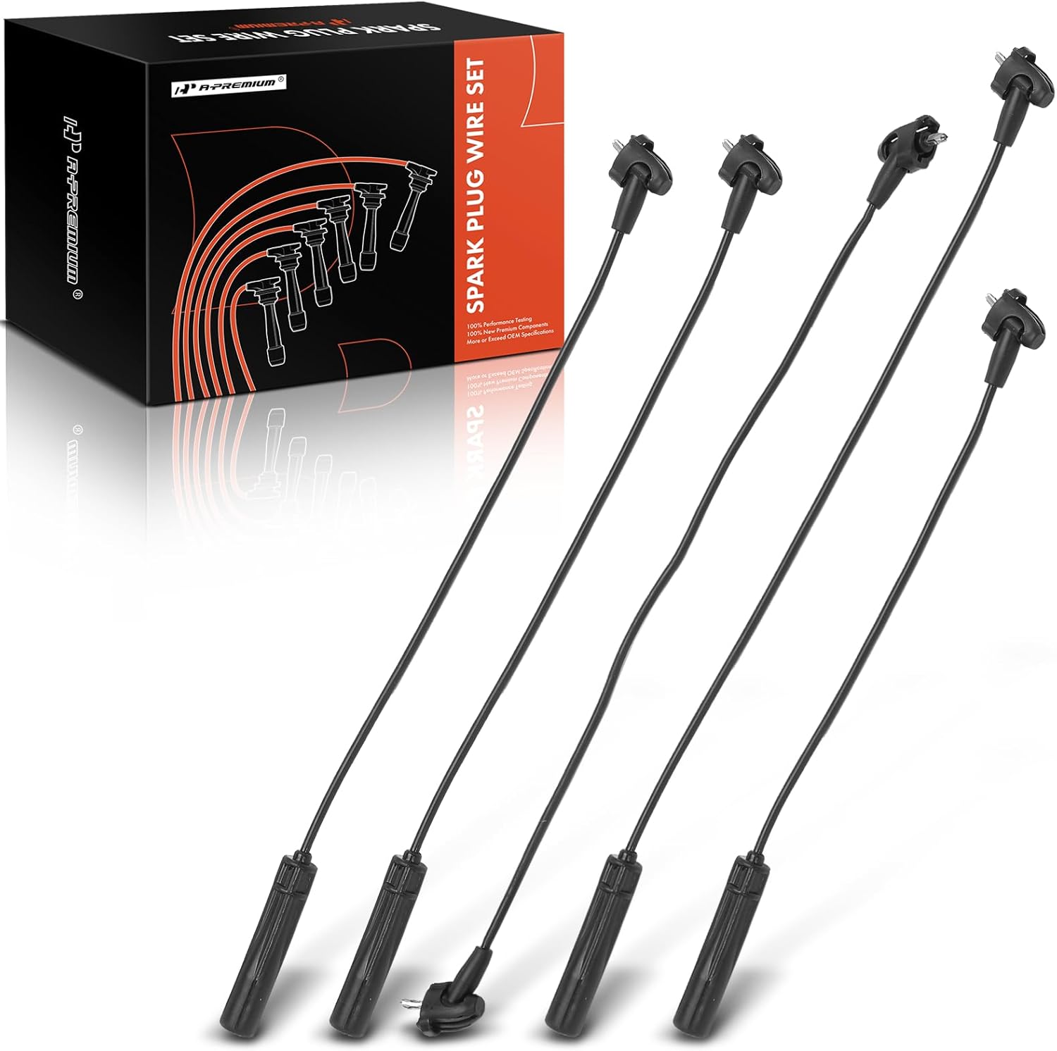 A-Premium Ignition Spark Plug Wires Set of 5 Compatible with Toyota 4Runner 1993-1995, Pickup 1993-1995, 2.4L, 5MM